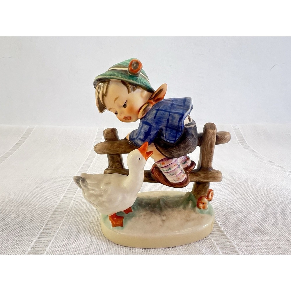 Vintage Goebel Hummel Barnyard Hero 195 2/0 TMK6 Boy Goose West Germany